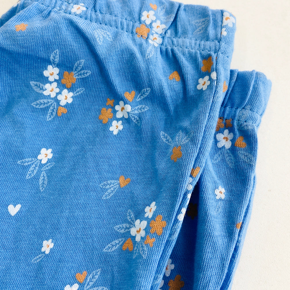 Girls Elasticated Printed Cotton Pajama With Ankle Cuff