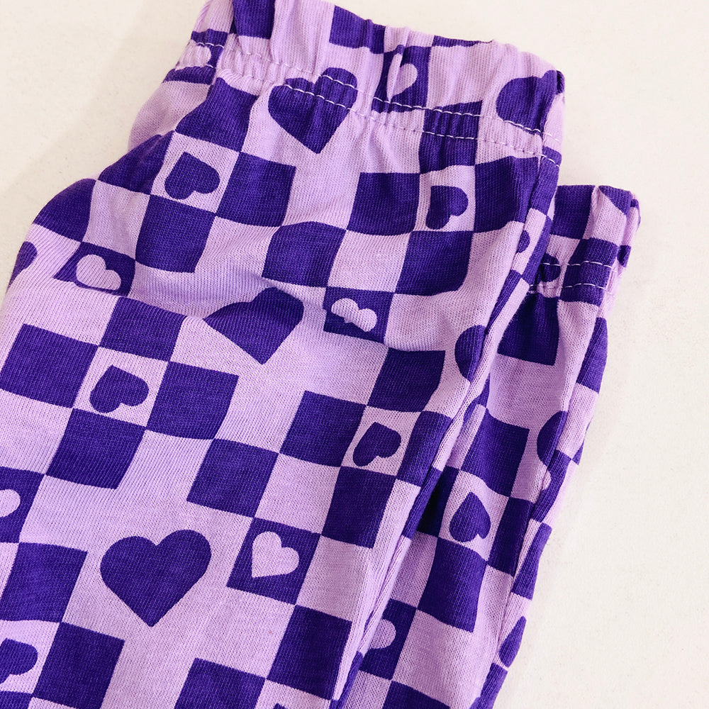 Girls Elasticated Printed Cotton Pajama With Ankle Cuff