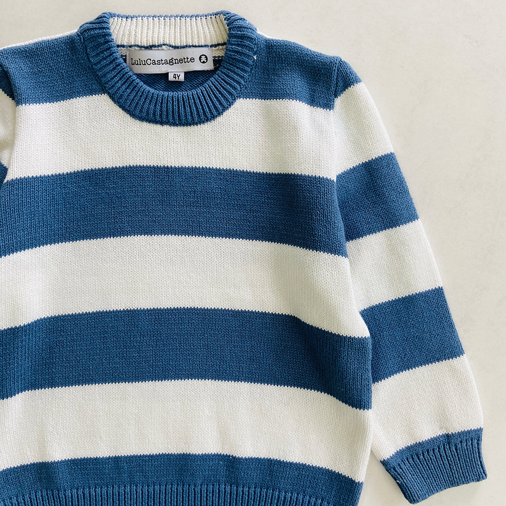 Boys Long Sleeve Striped Pullover Sweater
