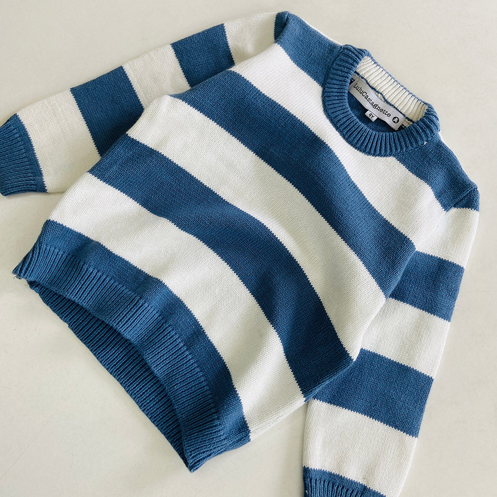 Boys Long Sleeve Striped Pullover Sweater