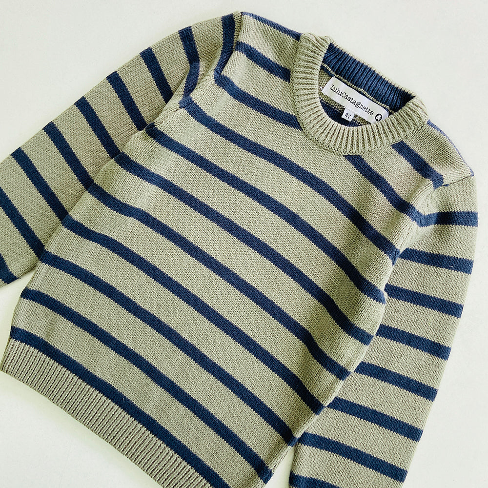 Boys Long Sleeve Striped Pullover Sweater
