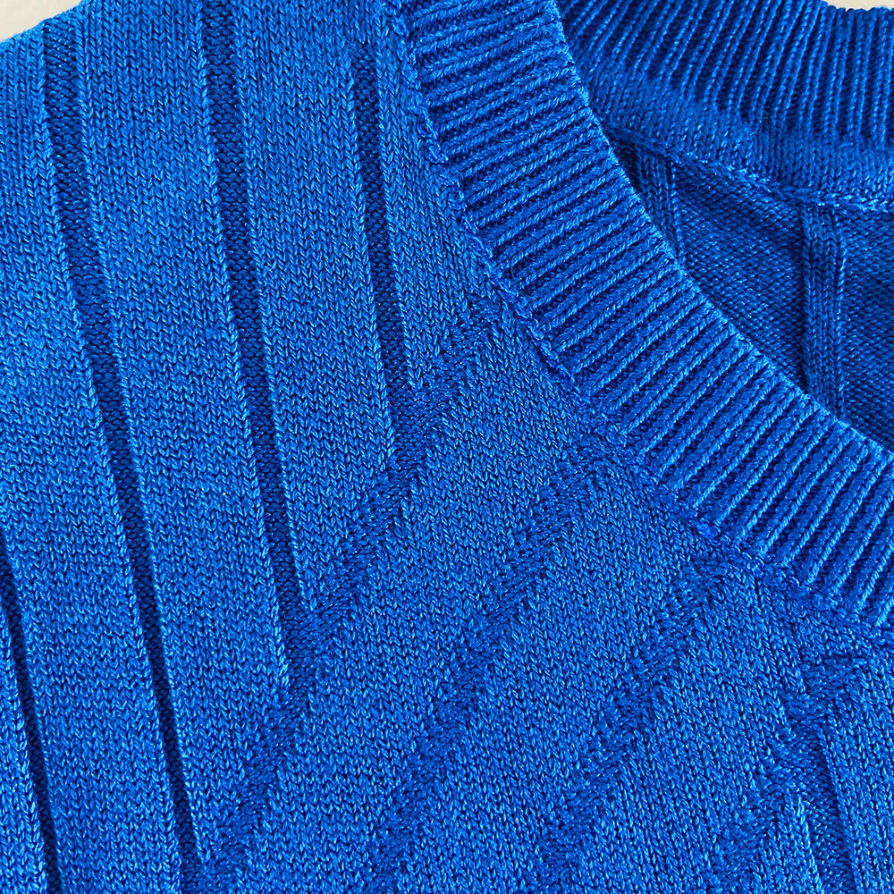 Ladies Short Sleeve Ribbed Knit Sweater Jumper