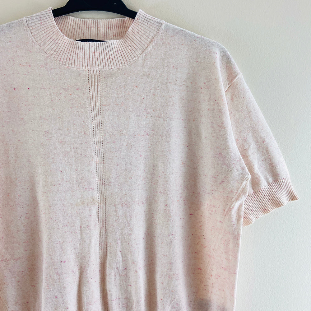 Ladies Short Sleeved Cotton Blend Knit Jumper Sweater