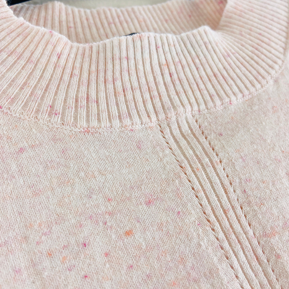 Ladies Short Sleeved Cotton Blend Knit Jumper Sweater