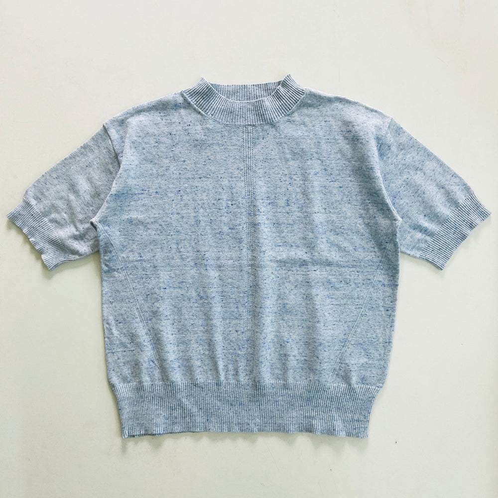 Ladies Short Sleeved Cotton Blend Knit Jumper Sweater