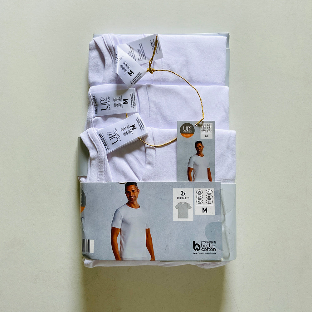 Pack of 3 Mens Basic Round Neck Cotton Undershirt