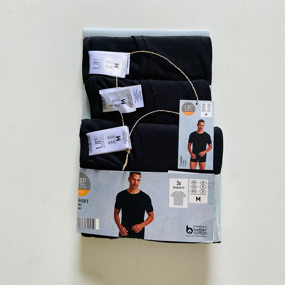 Pack of 3 Mens Basic Round Neck Cotton Undershirt