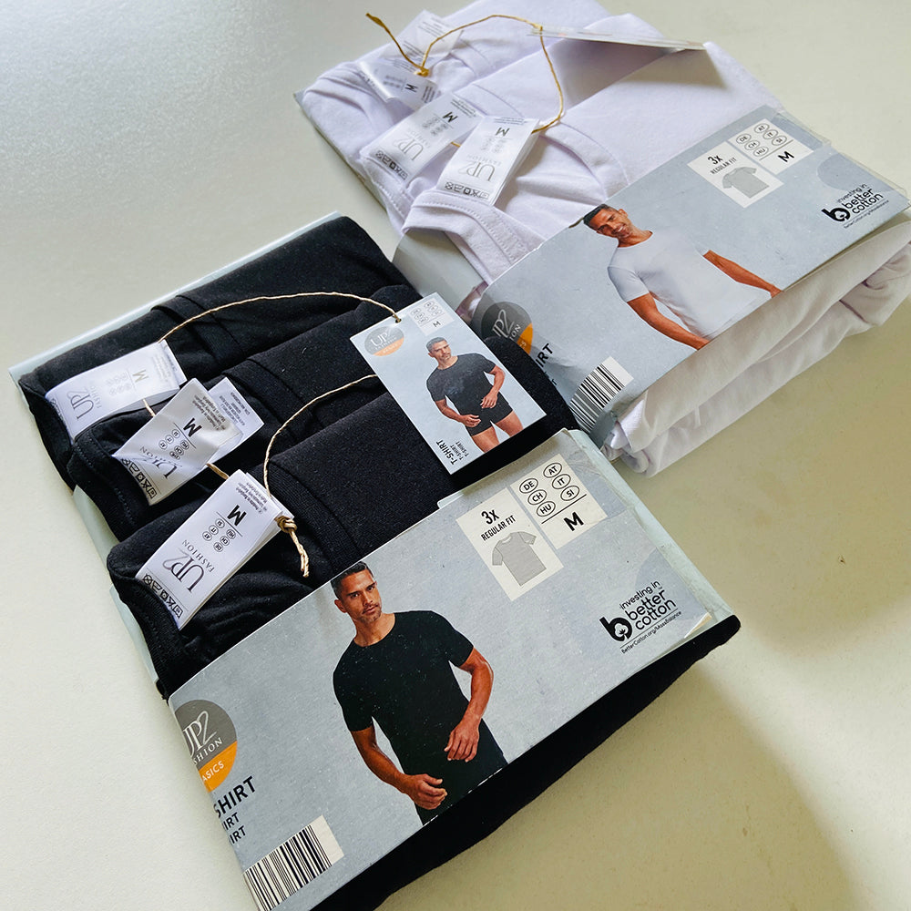 Pack of 3 Mens Basic Round Neck Cotton Undershirt