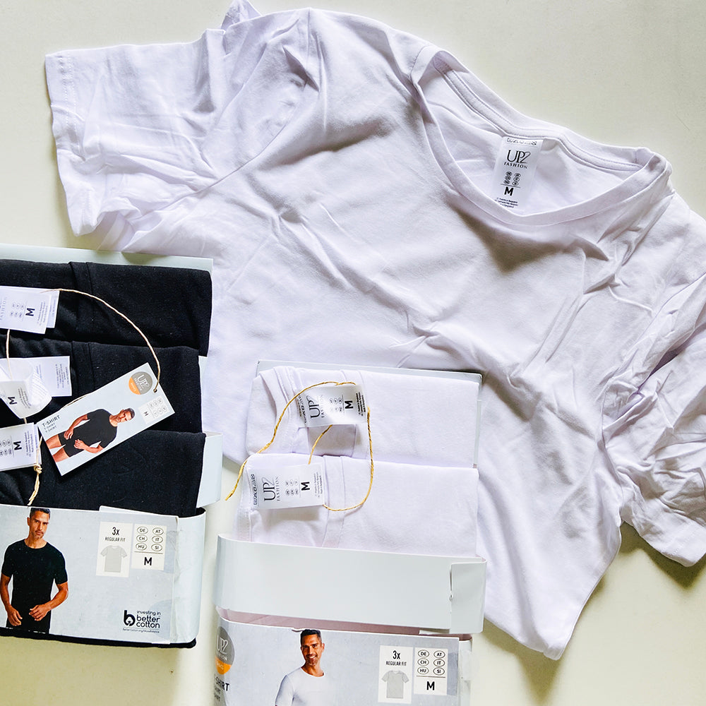 Pack of 3 Mens Basic Round Neck Cotton Undershirt
