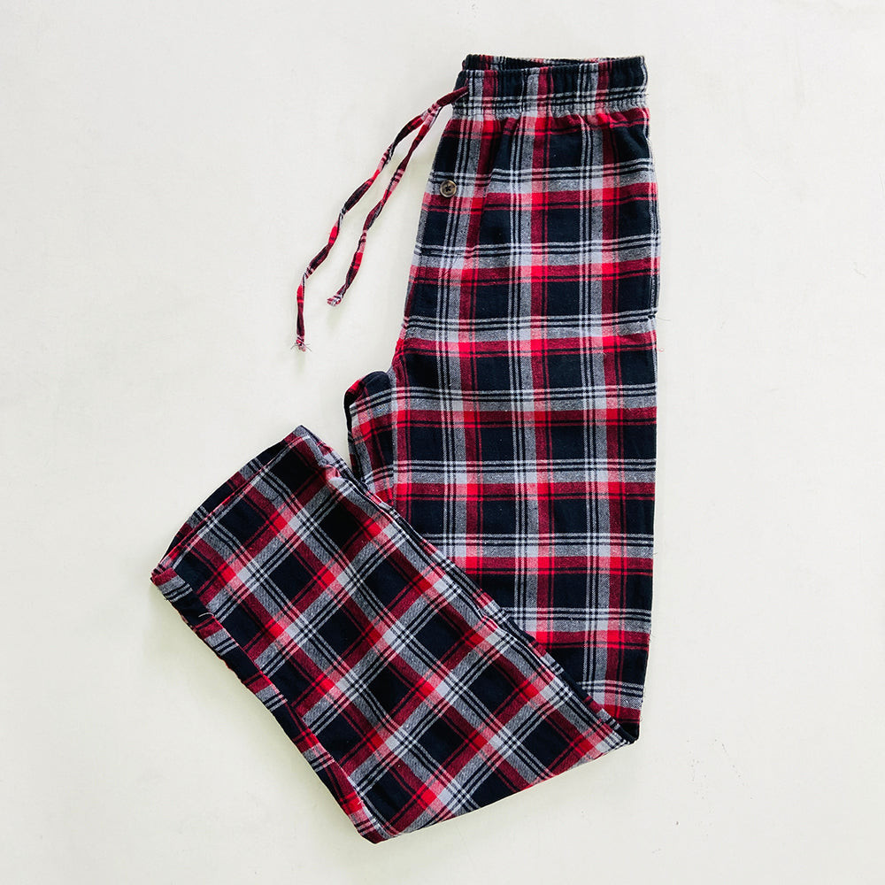 Mens Flannel Side Pocket Cotton Lounge Pajama Trouser