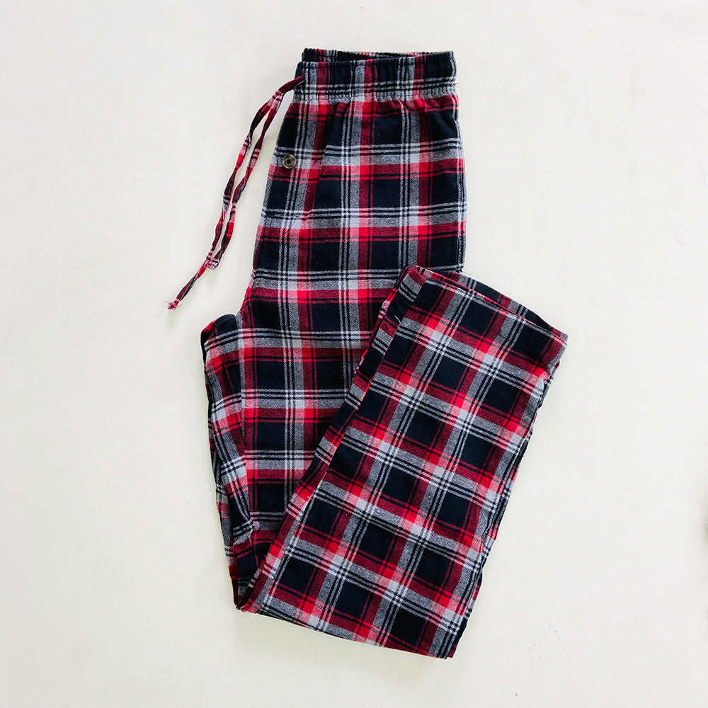 Mens Flannel Side Pocket Cotton Lounge Pajama Trouser