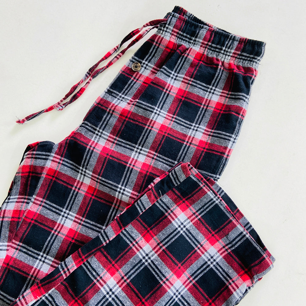 Mens Flannel Side Pocket Cotton Lounge Pajama Trouser