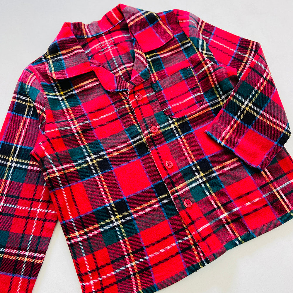 Toddler Baby Checked Flannel Night Pyjama Set