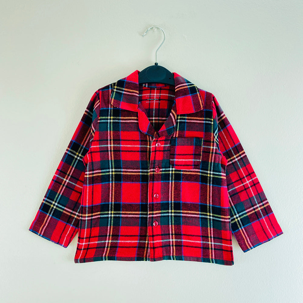 Toddler Baby Checked Flannel Night Pyjama Set