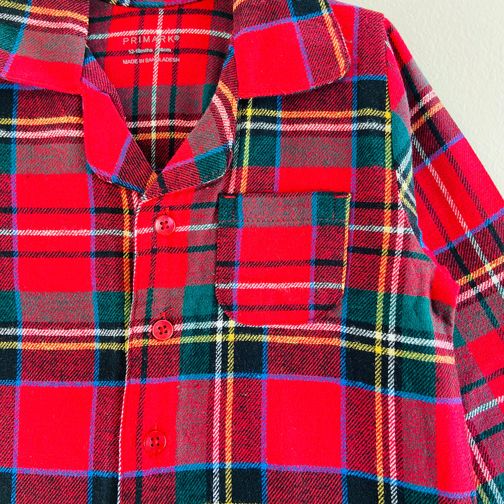 Toddler Baby Checked Flannel Night Pyjama Set