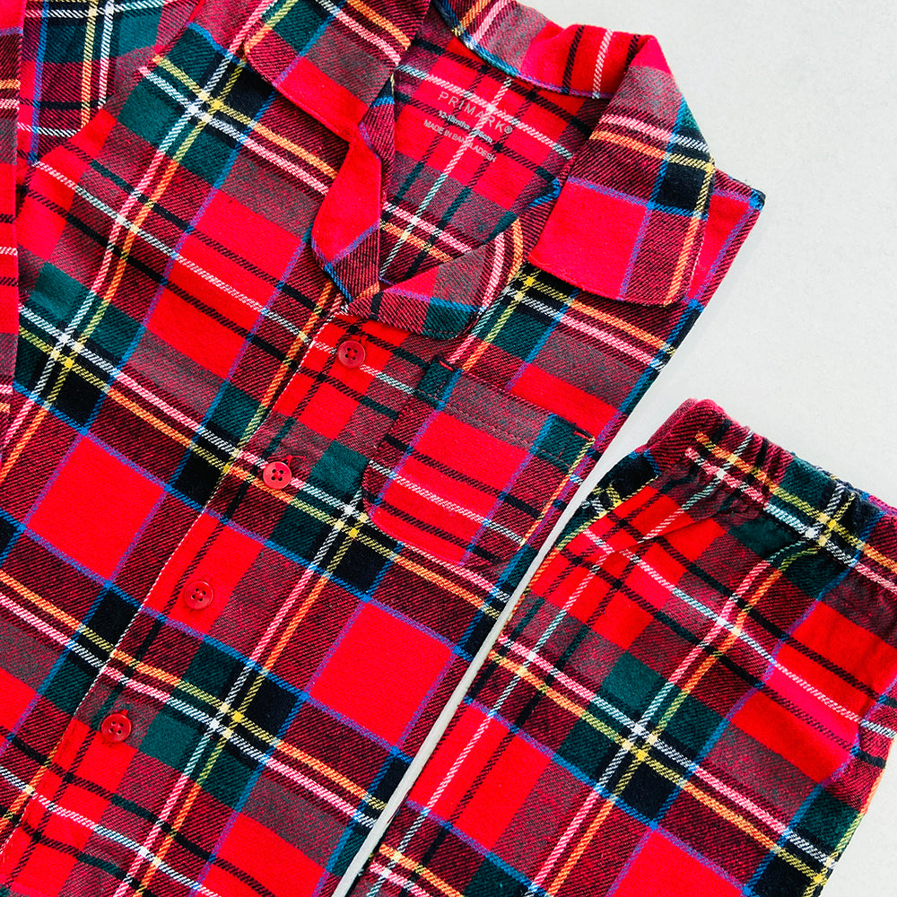 Toddler Baby Checked Flannel Night Pyjama Set