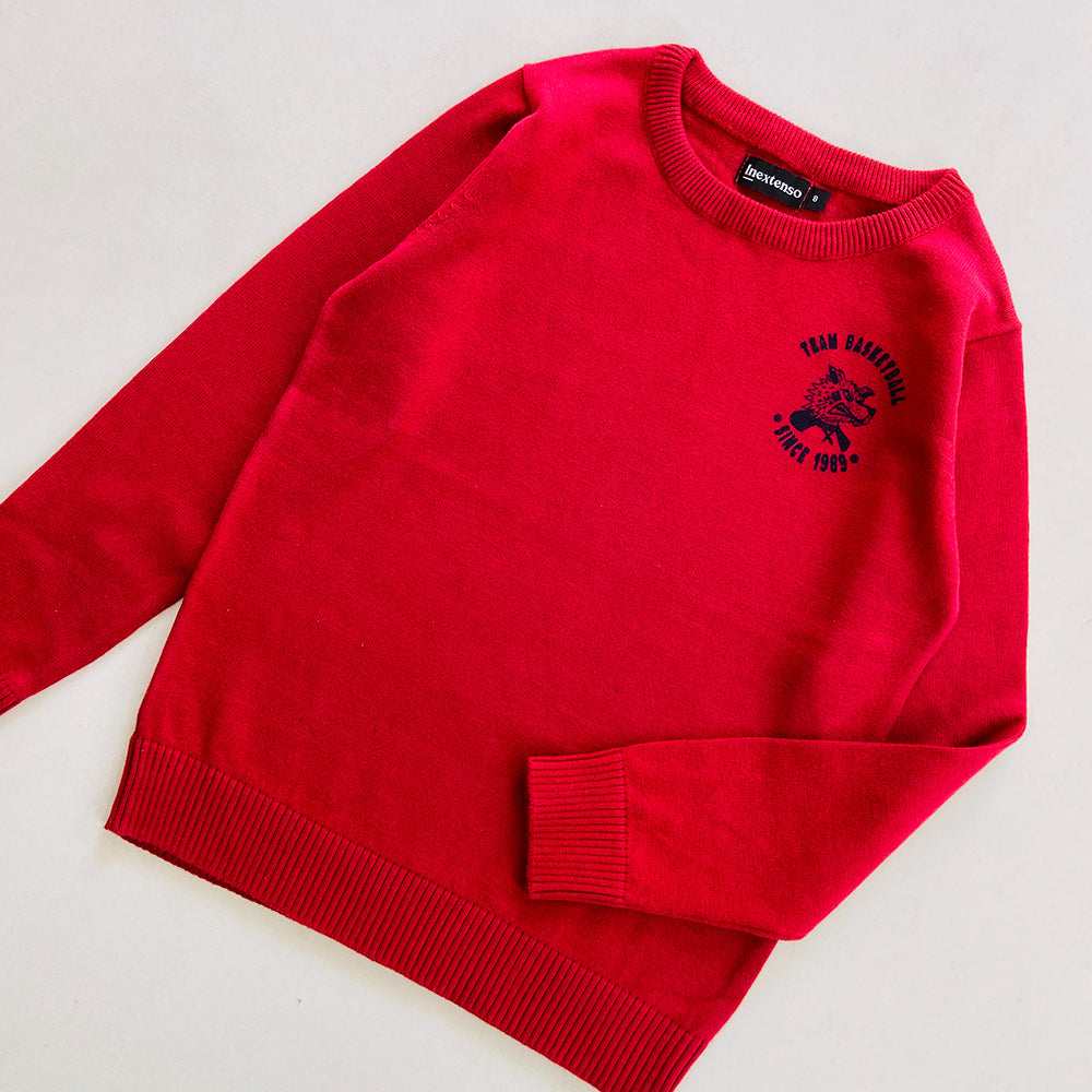 Boys Long Sleeve Solid Pullover Sweater