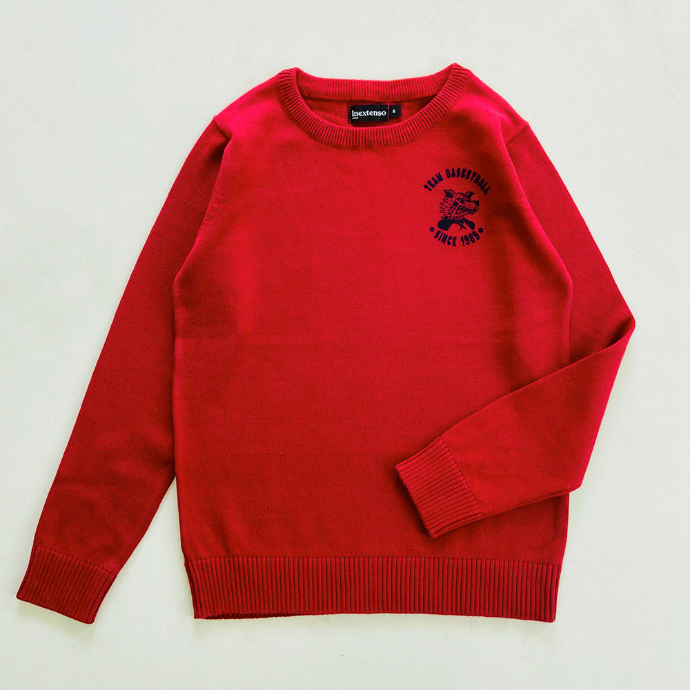 Boys Long Sleeve Solid Pullover Sweater