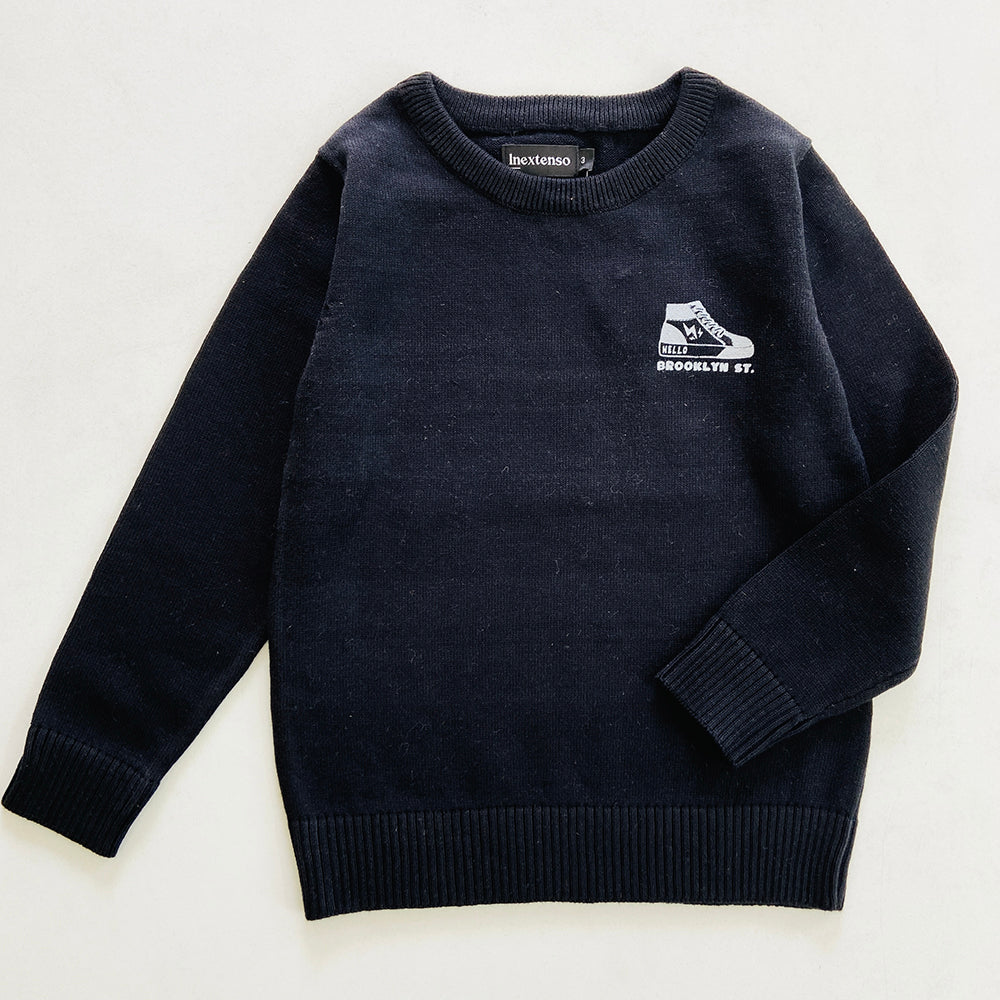 Boys Long Sleeve Solid Pullover Sweater