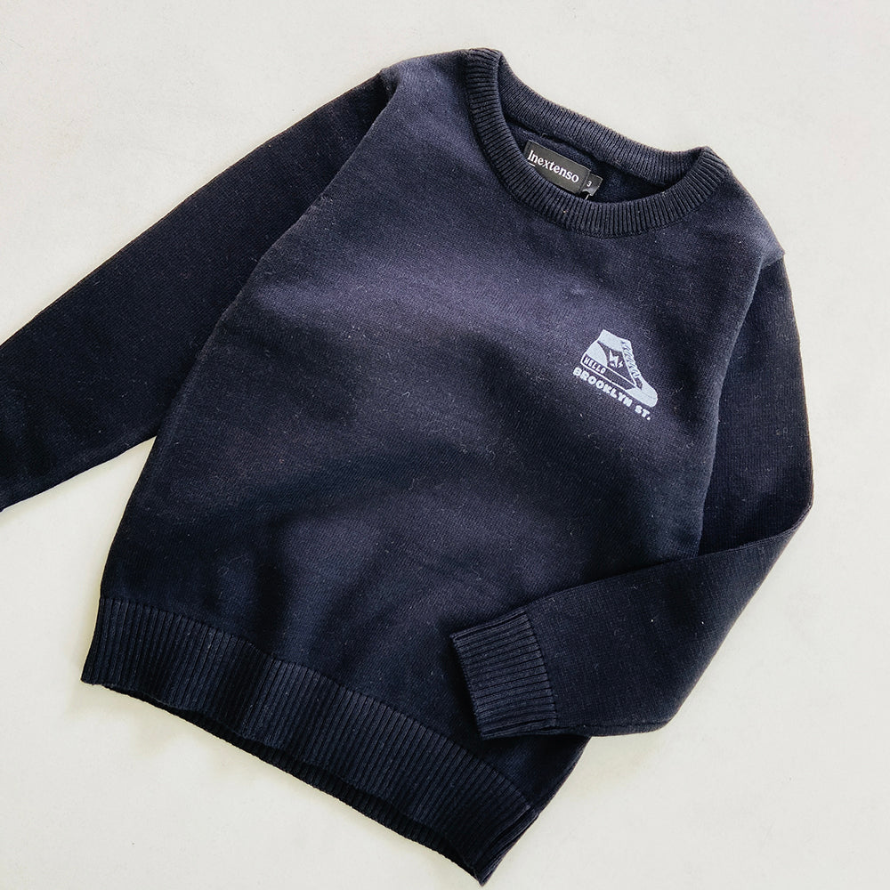 Boys Long Sleeve Solid Pullover Sweater