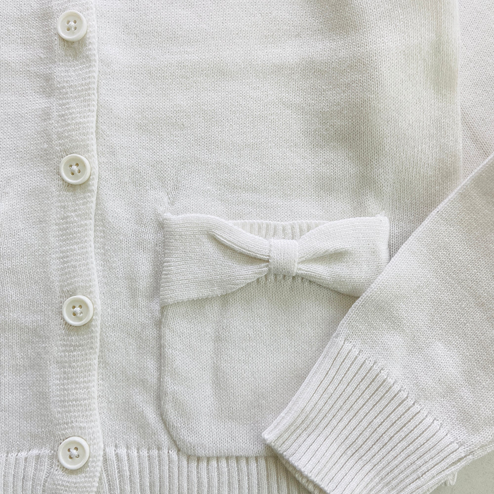 Girls Ruffle Collar Button Front Knit Cardigan Sweater | 4-16 Years