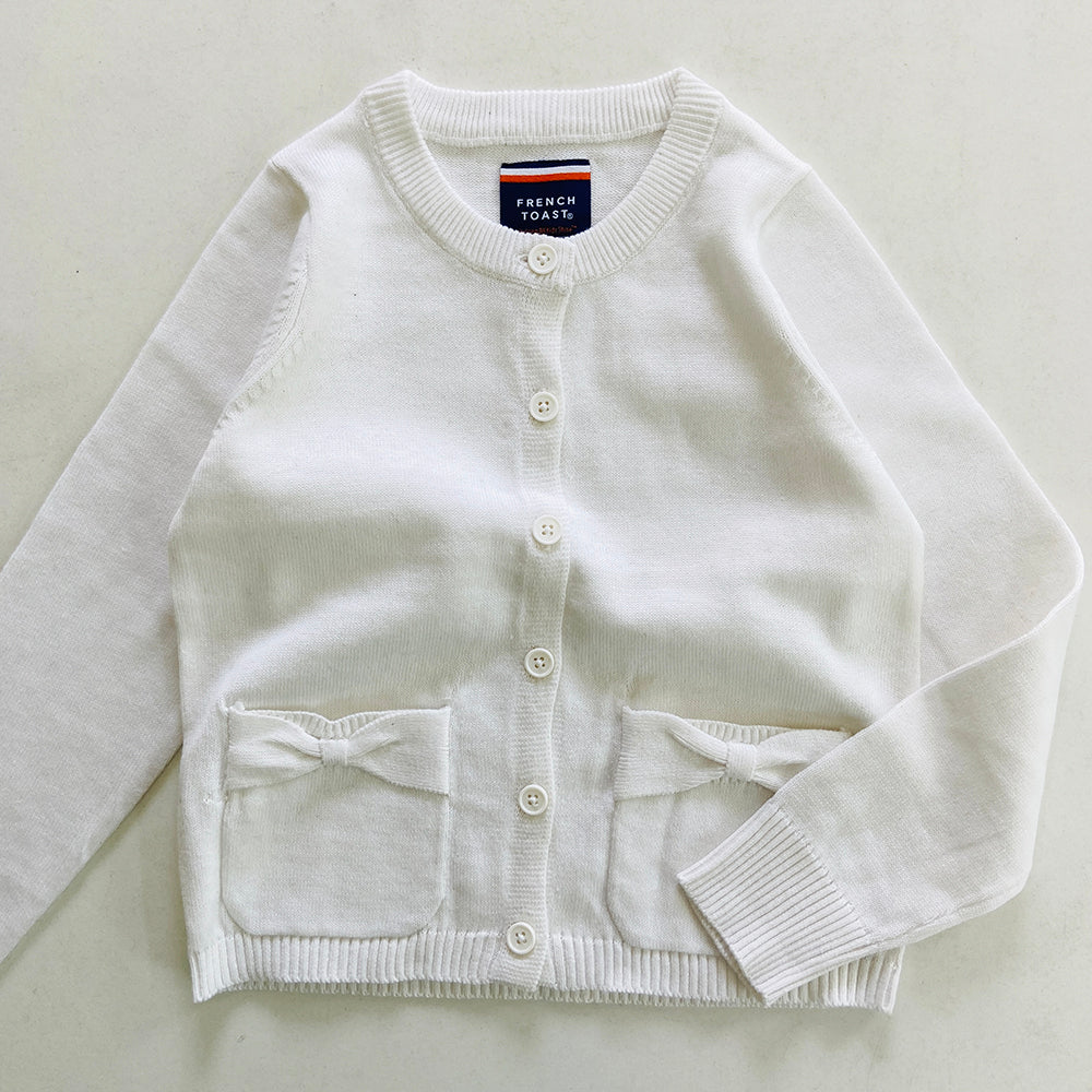 Girls Ruffle Collar Button Front Knit Cardigan Sweater | 4-16 Years
