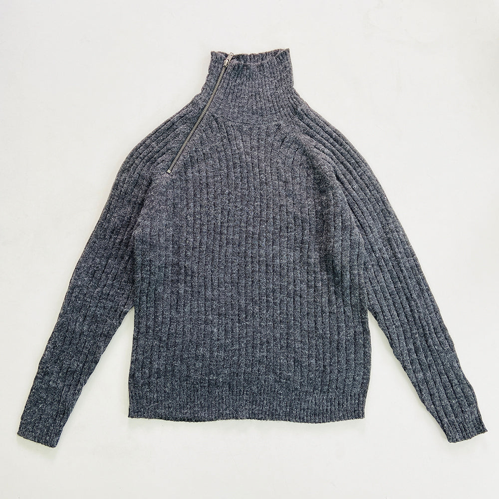 Womens Long Sleeve High Neck Ribbed Jumper Sweater