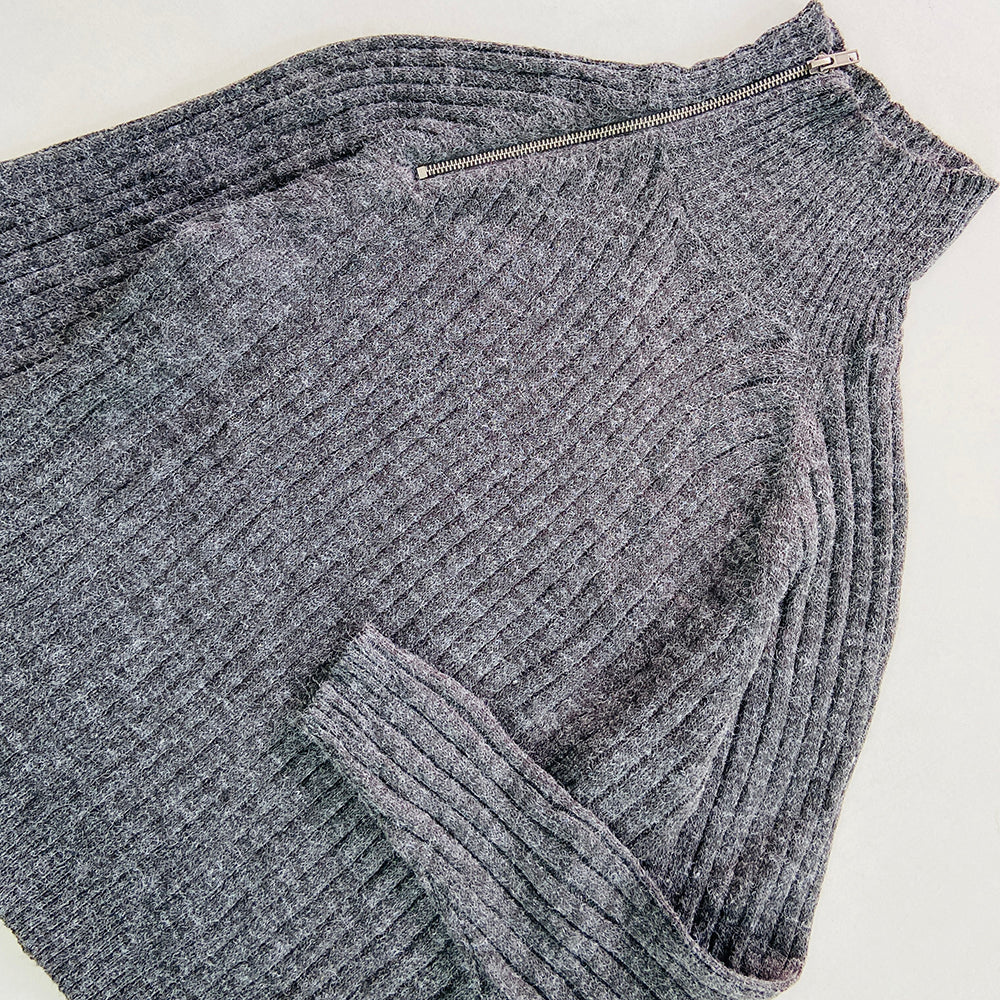 Womens Long Sleeve High Neck Ribbed Jumper Sweater
