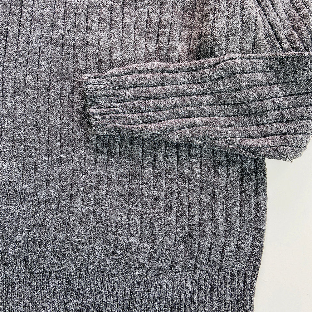 Womens Long Sleeve High Neck Ribbed Jumper Sweater