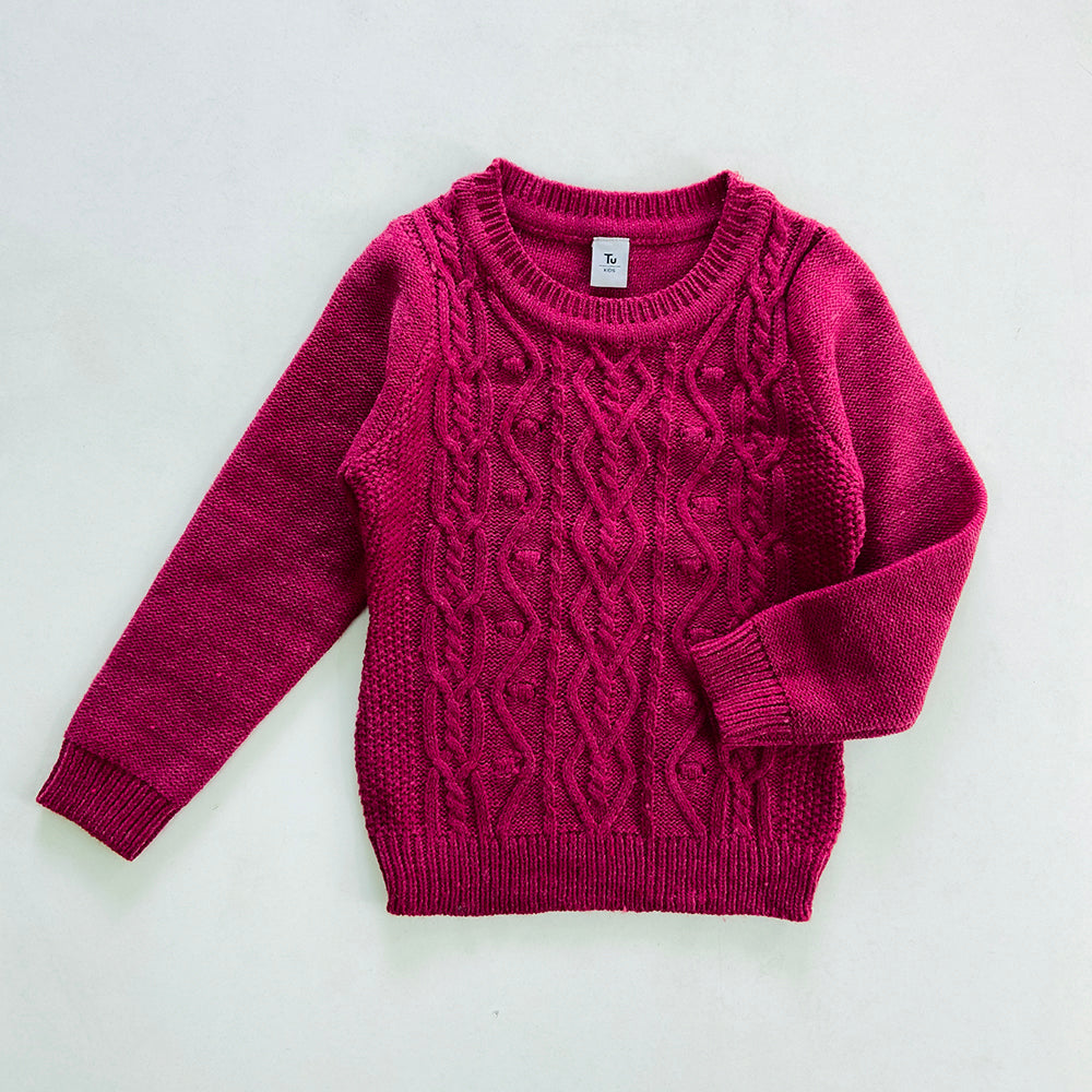 Boys Long Sleeve Solid Pullover Sweater