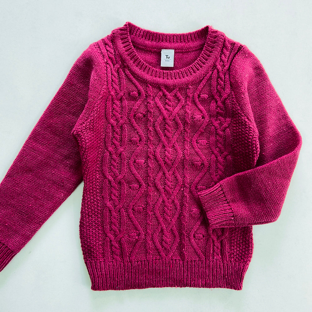 Boys Long Sleeve Solid Pullover Sweater
