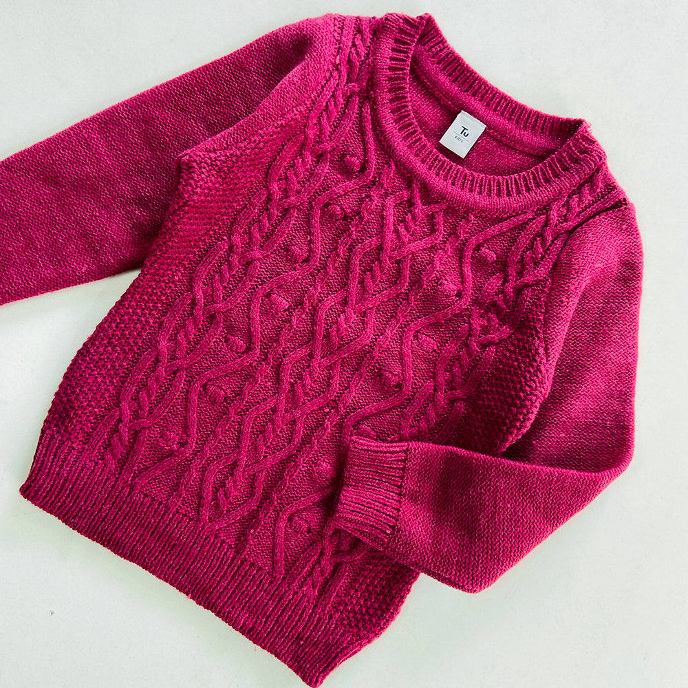 Boys Long Sleeve Solid Pullover Sweater