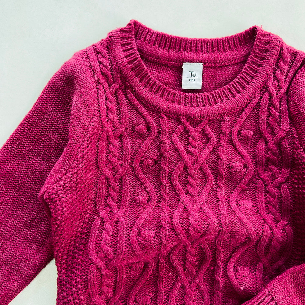 Boys Long Sleeve Solid Pullover Sweater