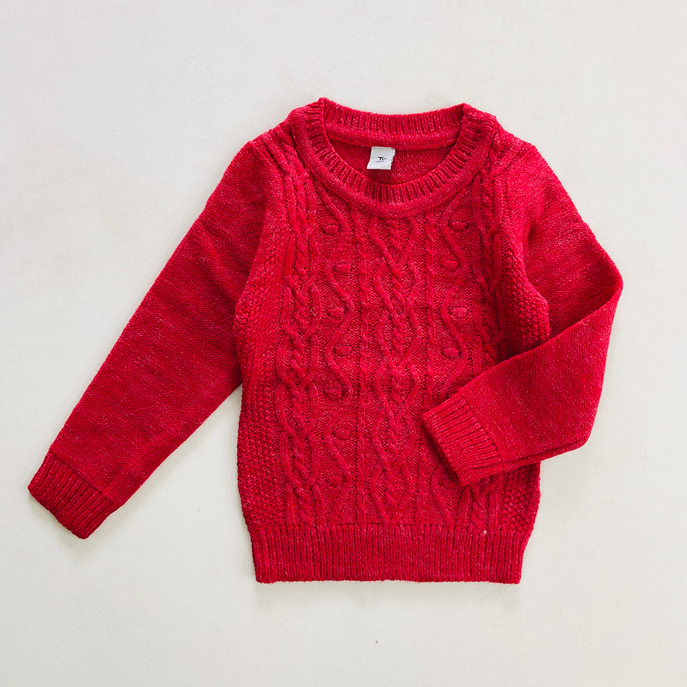 Boys Long Sleeve Solid Pullover Sweater