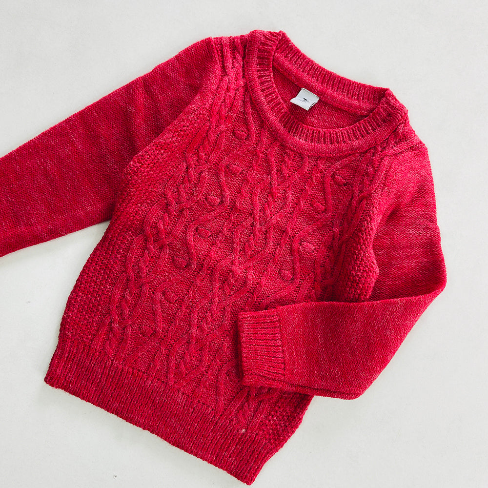 Boys Long Sleeve Solid Pullover Sweater