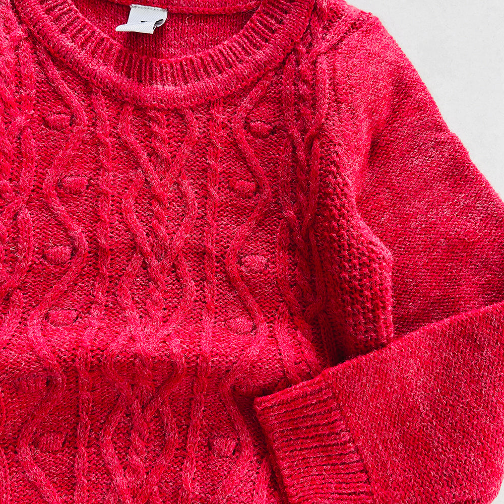 Boys Long Sleeve Solid Pullover Sweater