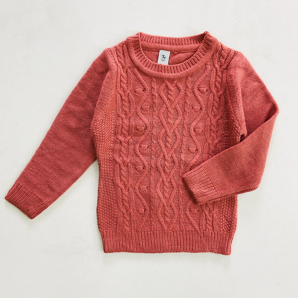 Boys Long Sleeve Solid Pullover Sweater