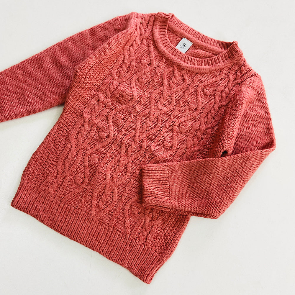 Boys Long Sleeve Solid Pullover Sweater