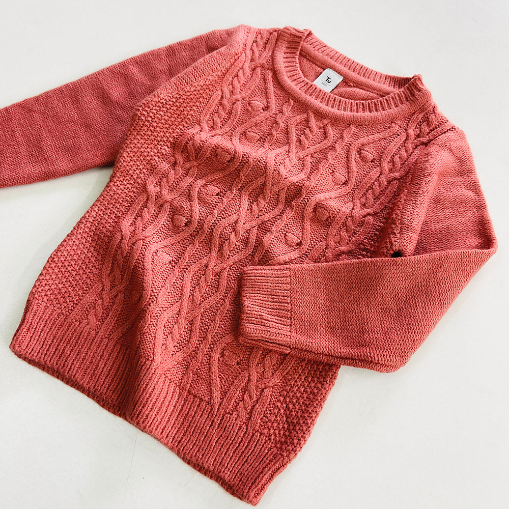 Boys Long Sleeve Solid Pullover Sweater