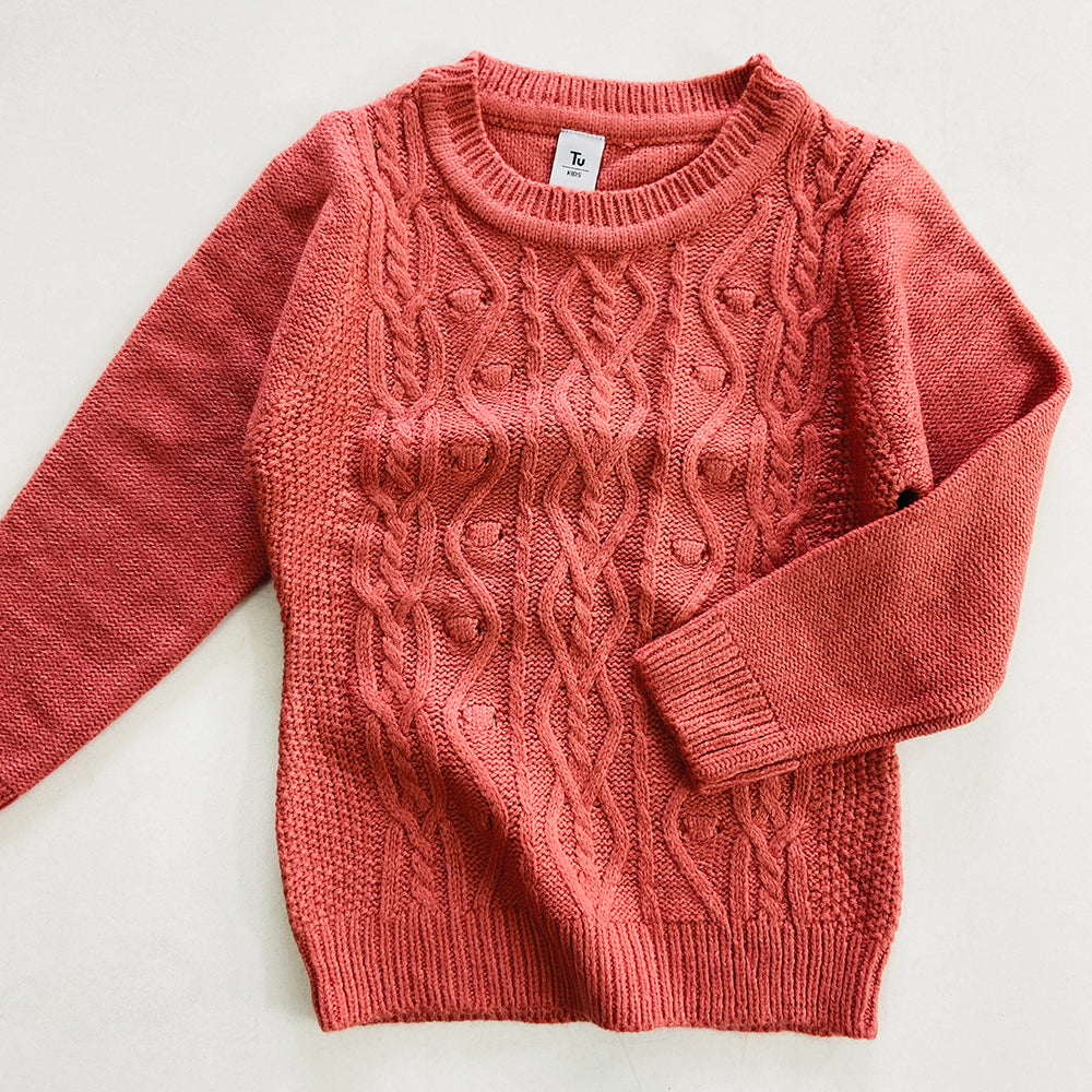 Boys Long Sleeve Solid Pullover Sweater