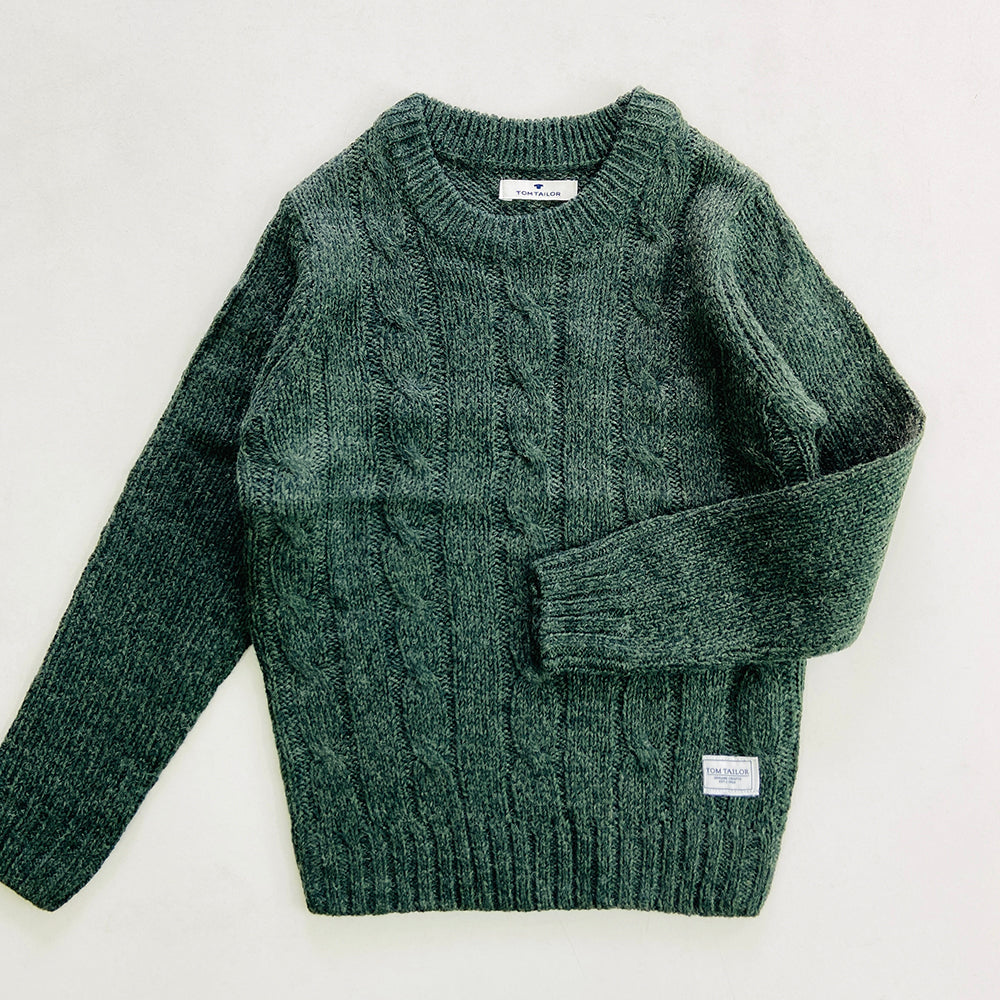 Boys Long Sleeve Solid Pullover Sweater