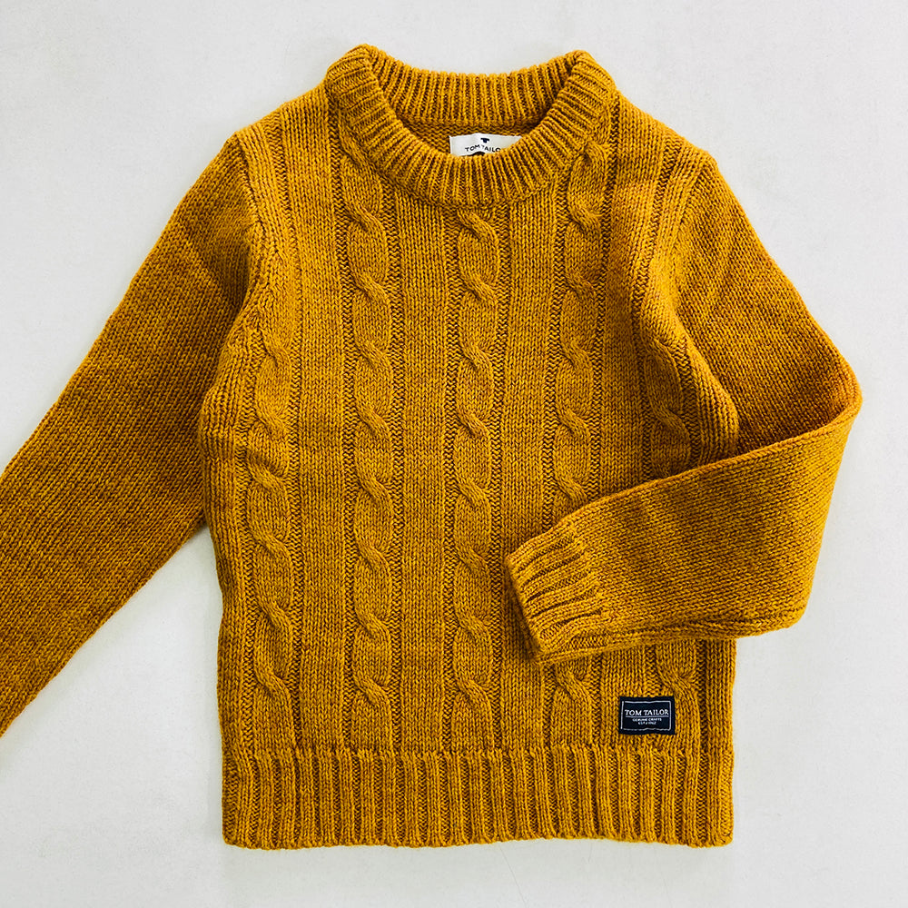 Boys Long Sleeve Solid Pullover Sweater