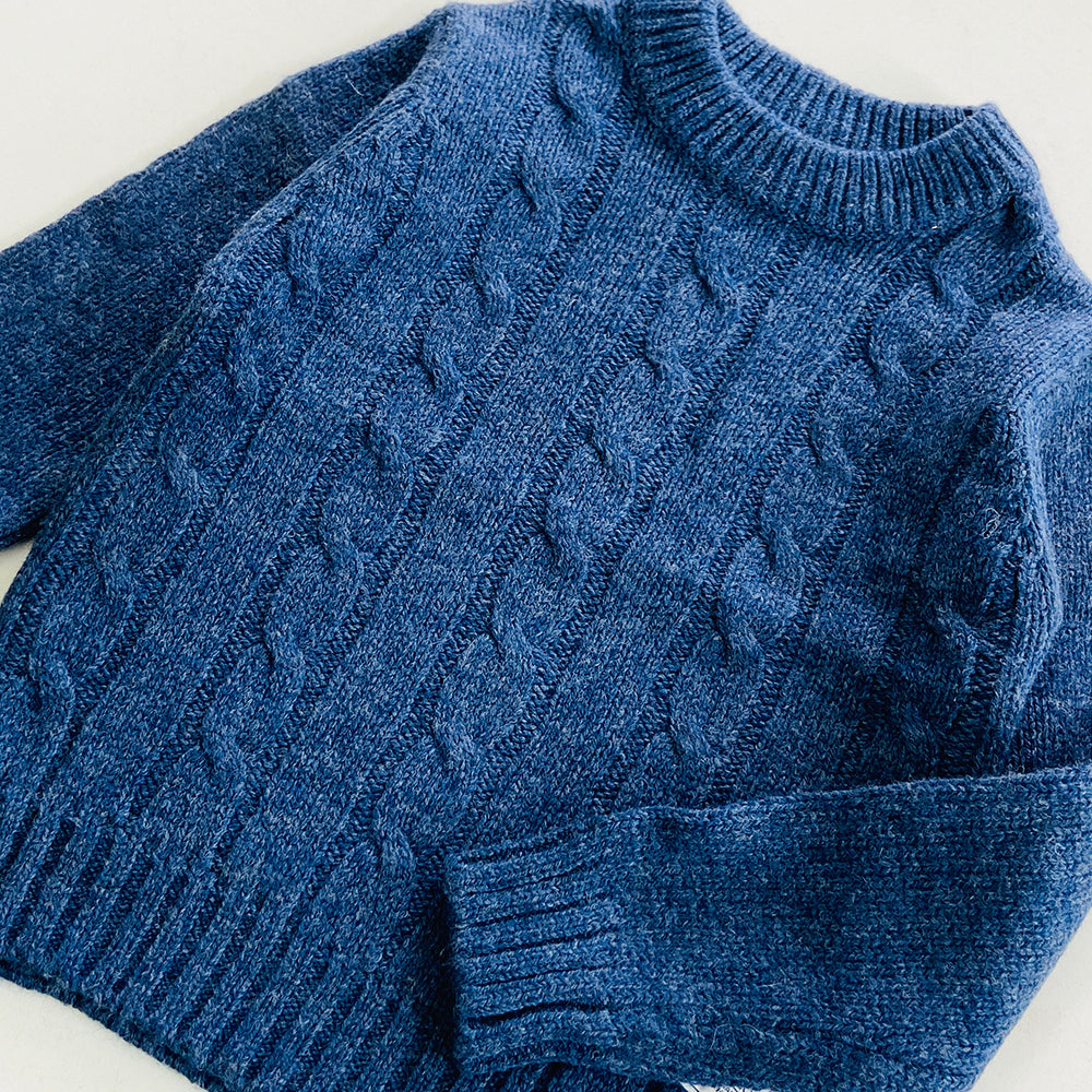 Boys Long Sleeve Solid Pullover Sweater