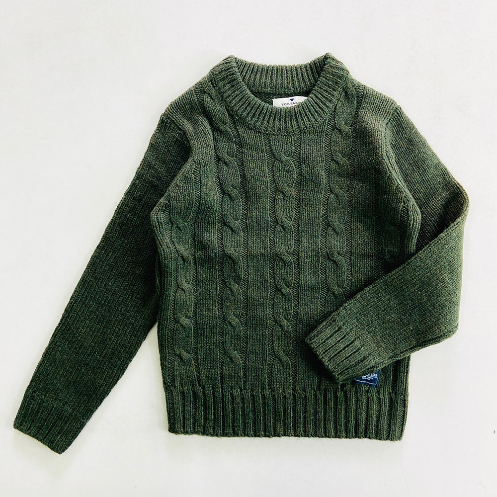 Boys Long Sleeve Solid Pullover Sweater