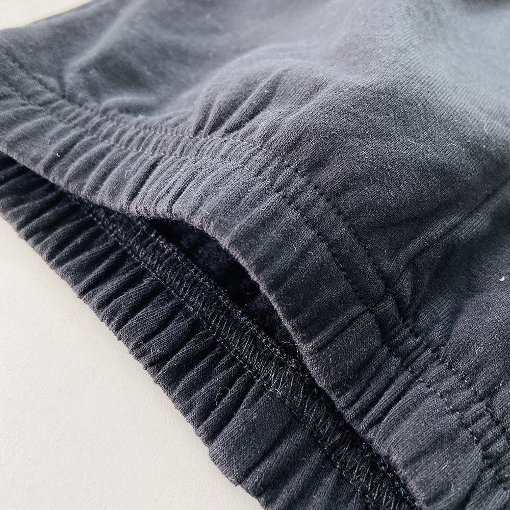 Kids Elastic Waist Fleece Lining Cotton Trouser