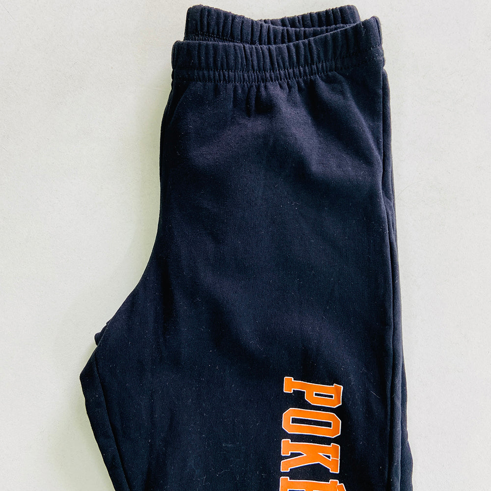 Kids Elastic Waist Fleece Lining Cotton Trouser