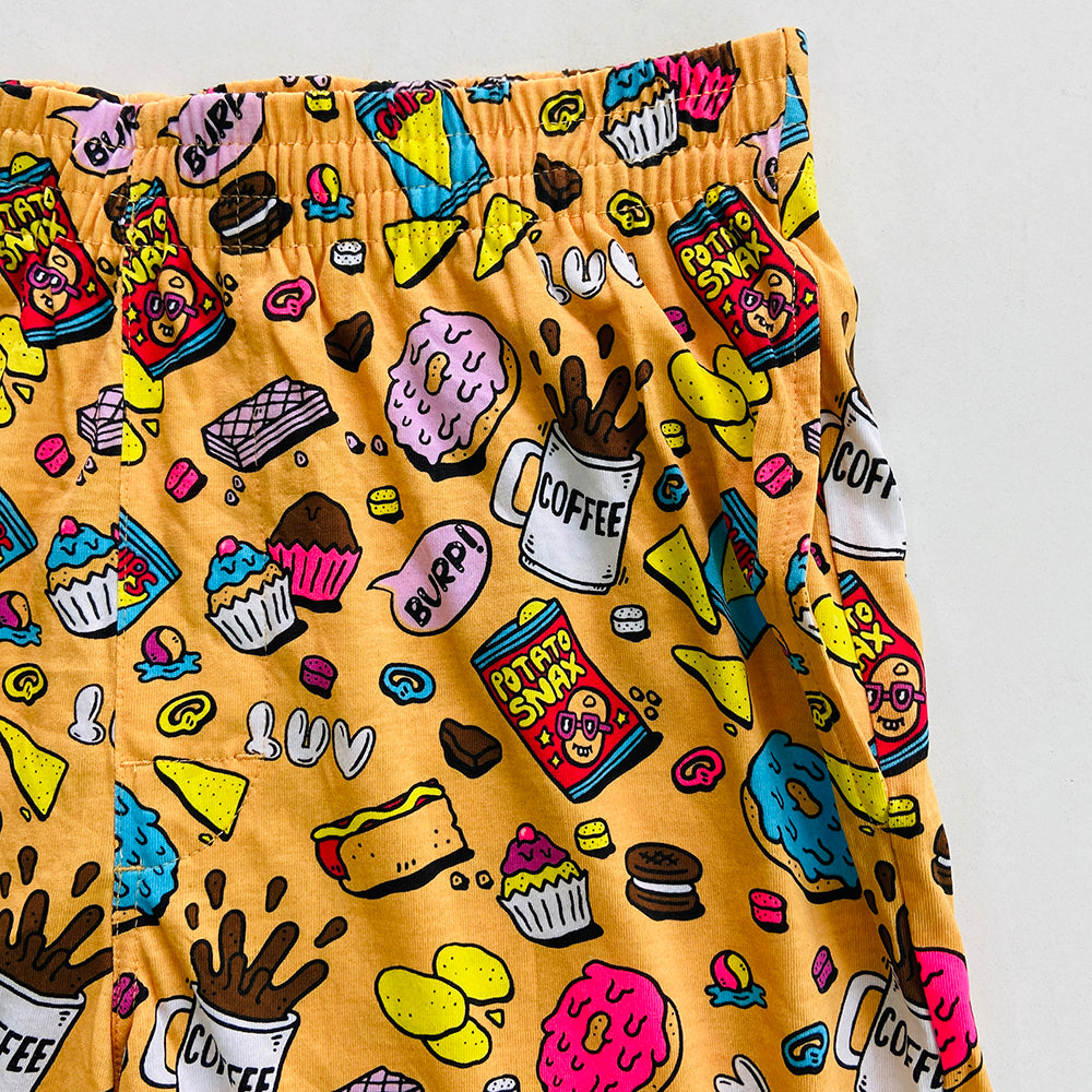 Men's Printed Side Pocket Cotton Pajama Shorts