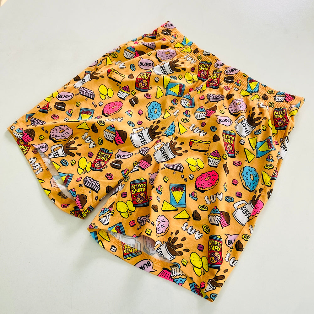 Men's Printed Side Pocket Cotton Pajama Shorts