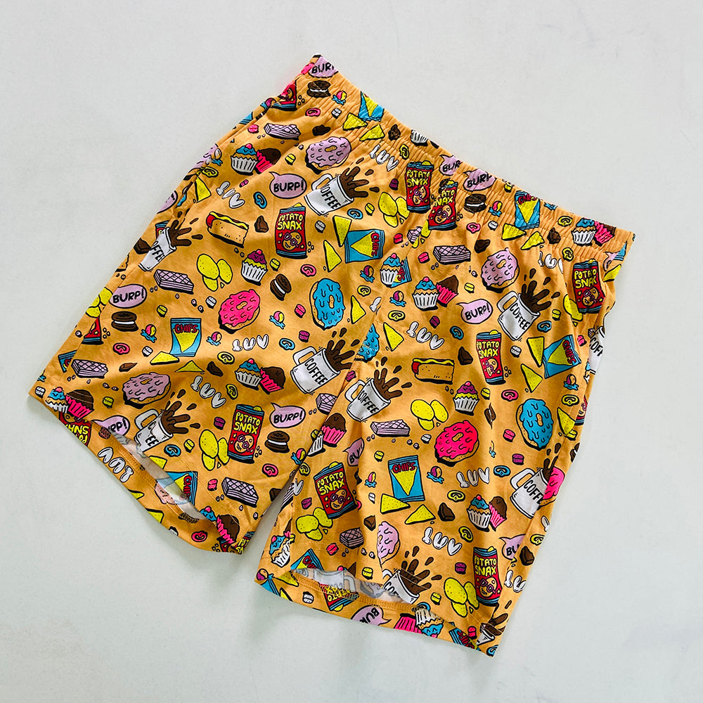 Men's Printed Side Pocket Cotton Pajama Shorts