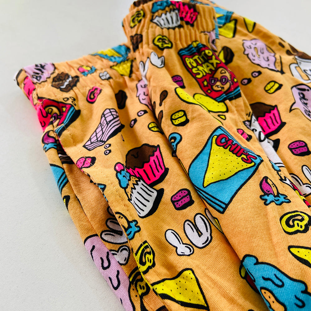 Men's Printed Side Pocket Cotton Pajama Shorts